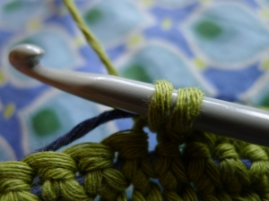 Work the double crochet as usual.